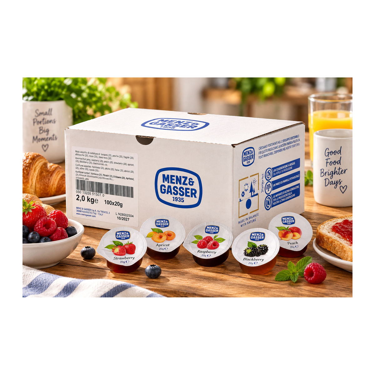 Menz & Gasser Assorted Jam Portions – 100 x 20g – promotional product image