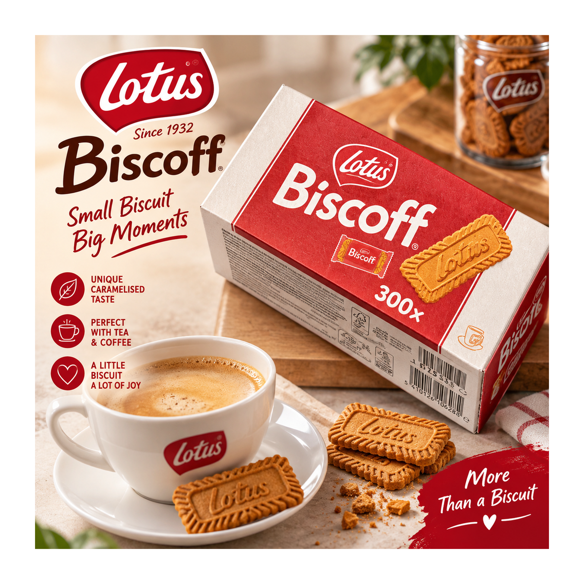 Lotus Biscoff Caramelised Biscuits – 300 × 6.25g – promotional product image