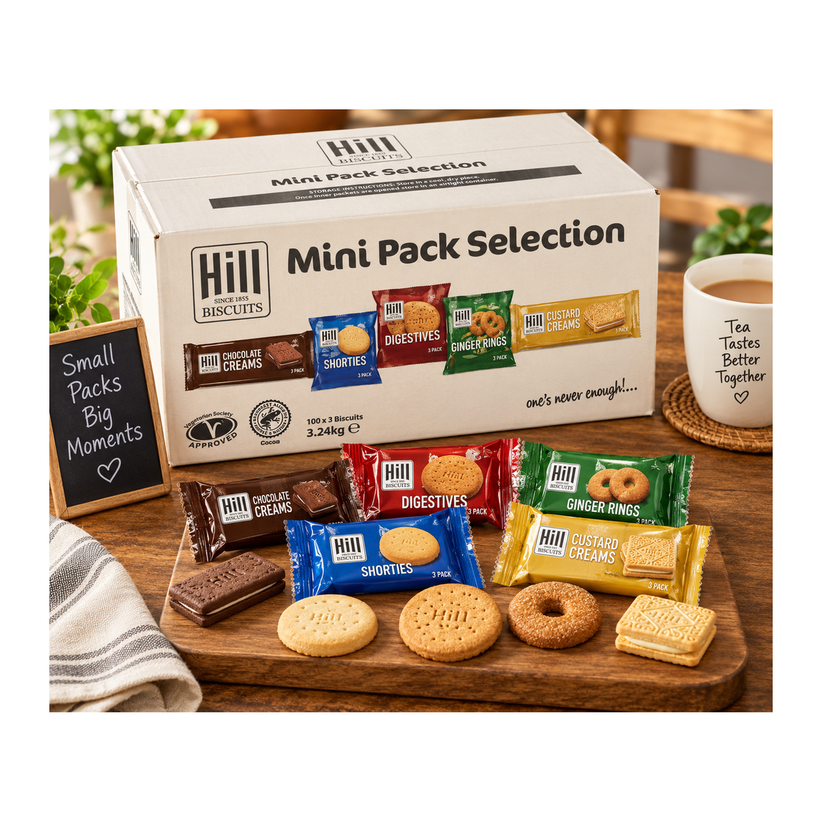 Hill Biscuits Mini Pack Selection – 100 × 3 Biscuit Packs – promotional product image