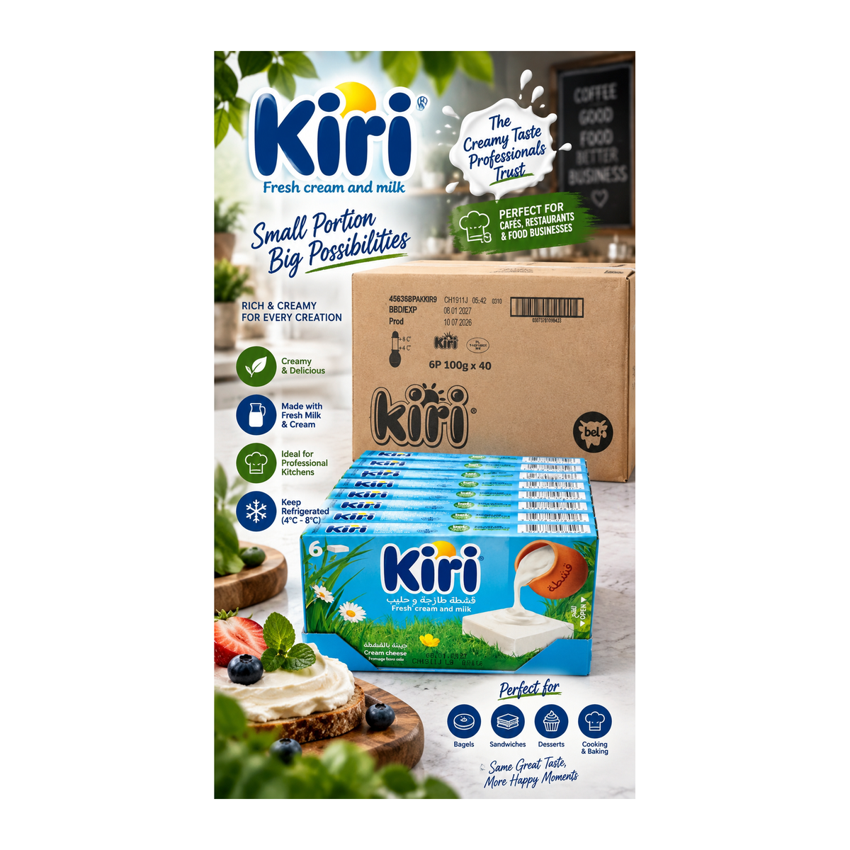 Kiri Cream Cheese Portions – 40 × 100g (240 Portions) – promotional product image