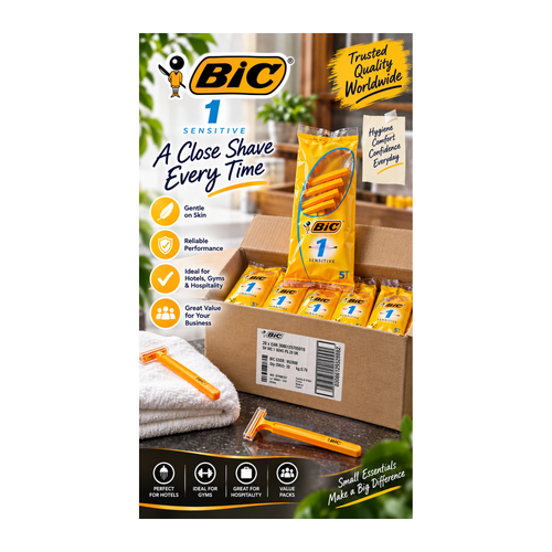 BIC 1 Sensitive Disposable Razors – Pack of 5 – promotional product image