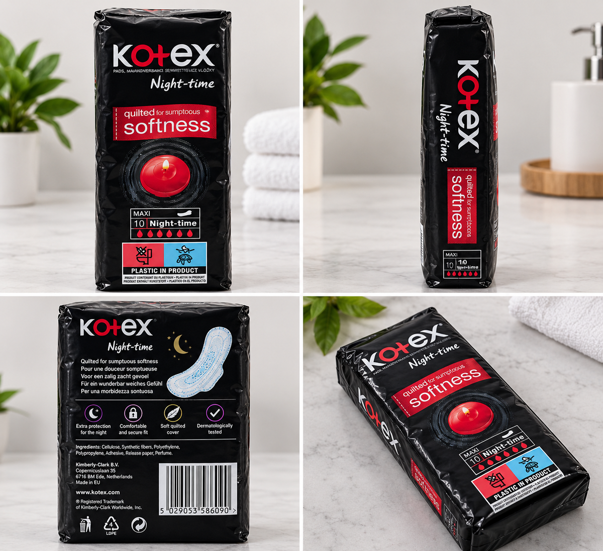 Kotex Maxi Night-time Pads – 8x10 Pads