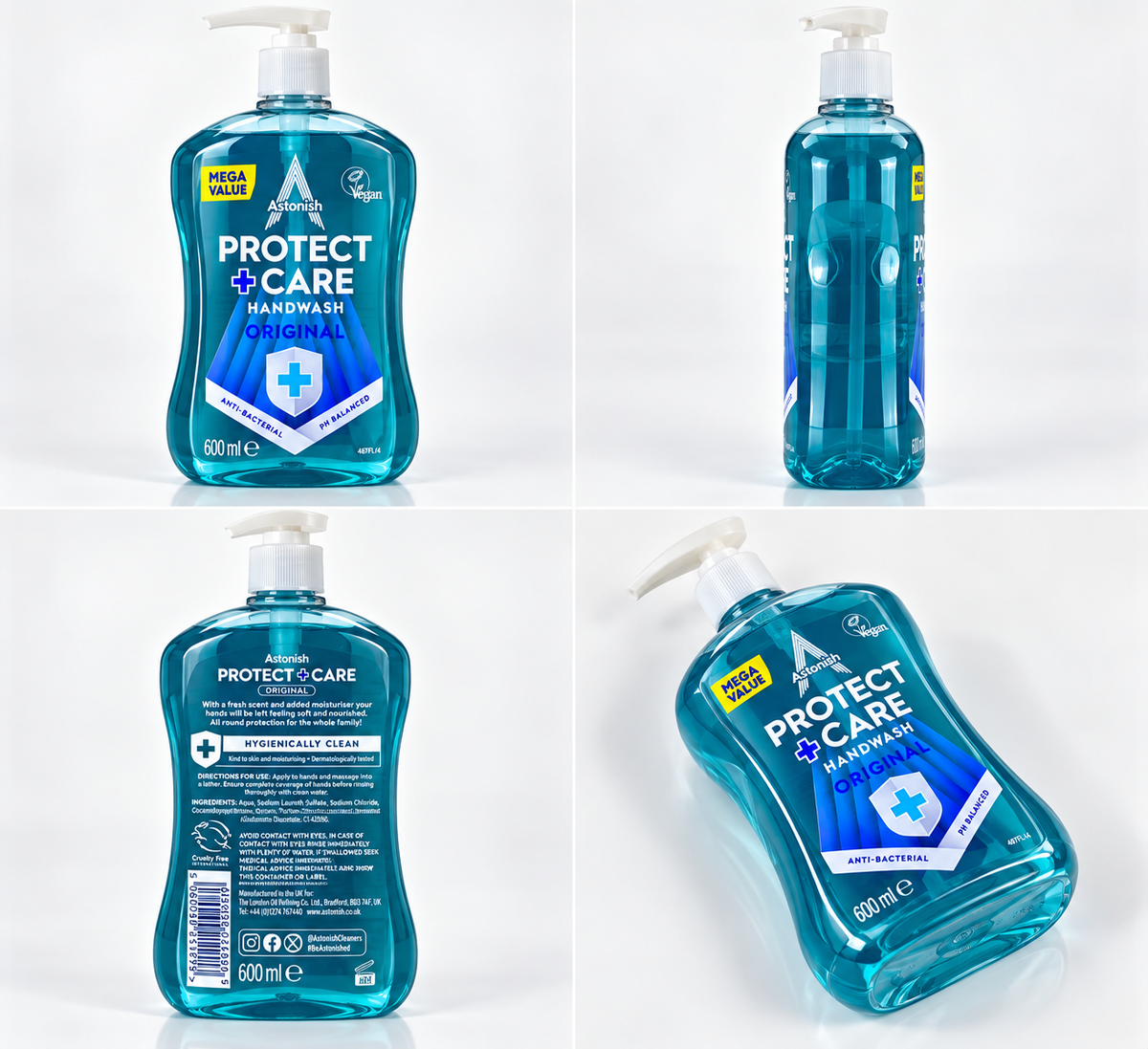 Astonish Protect + Care Antibacterial Handwash Original 600ml