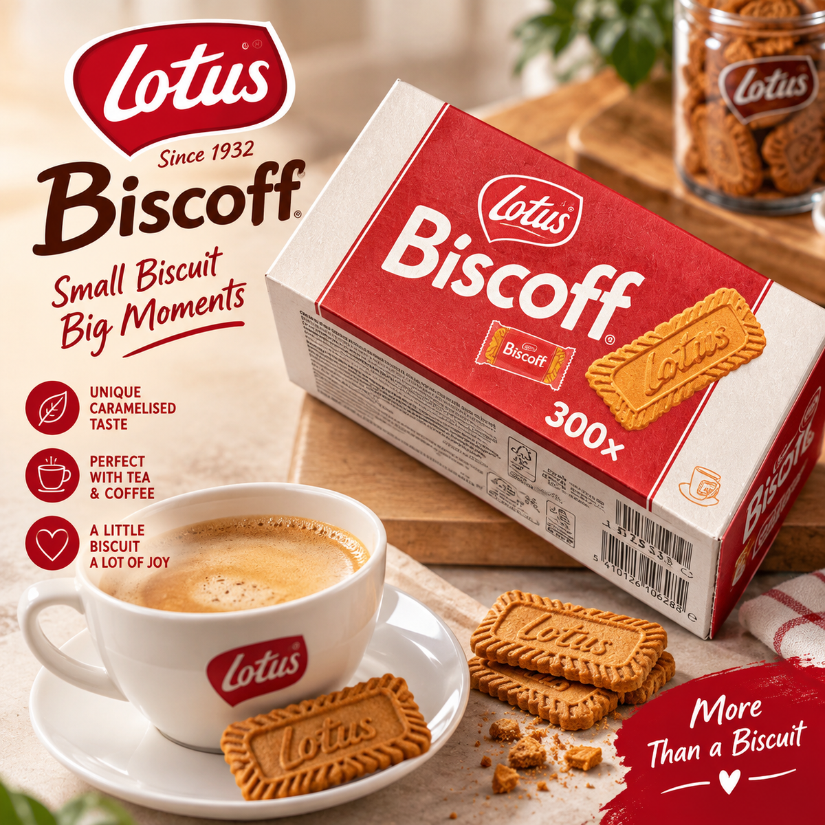 Lotus Biscoff Caramelised Biscuits – 300 × 6.25g