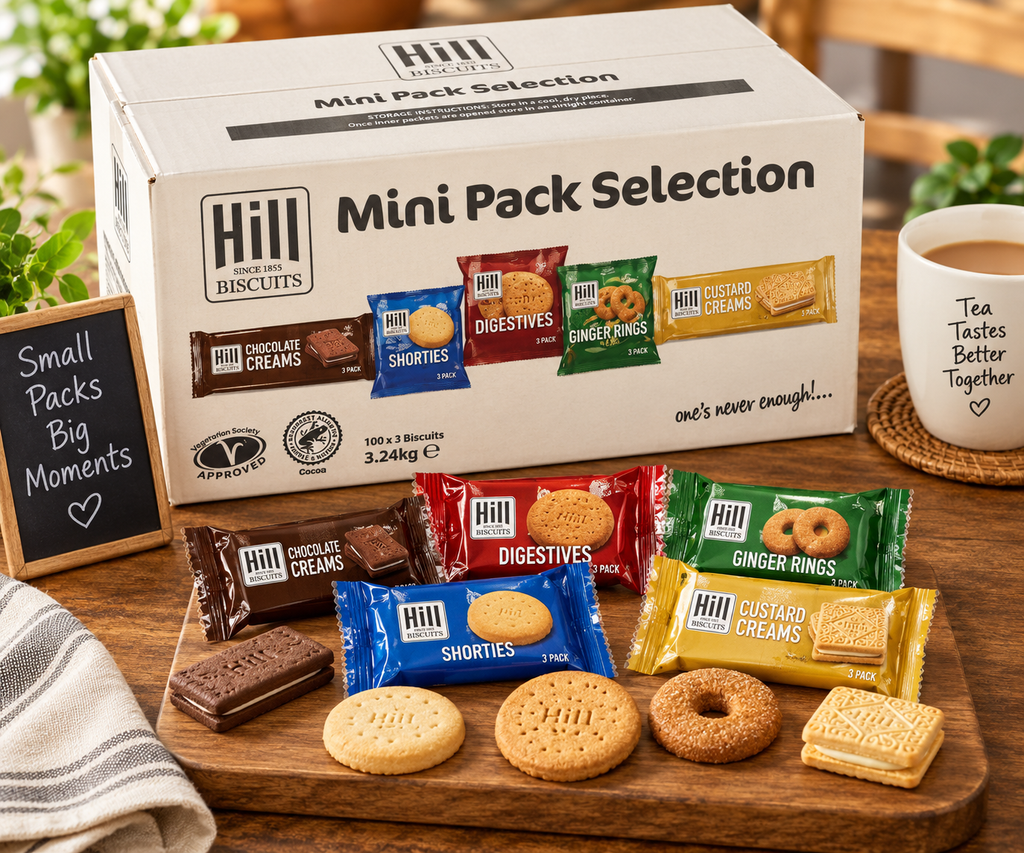 Hill Biscuits Mini Pack Selection – 100 × 3 Biscuit Packs
