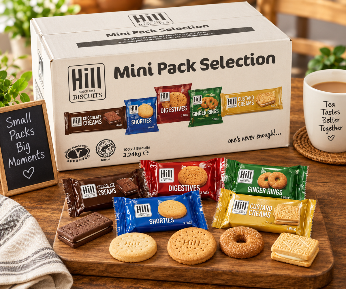 Hill Biscuits Mini Pack Selection – 100 × 3 Biscuit Packs