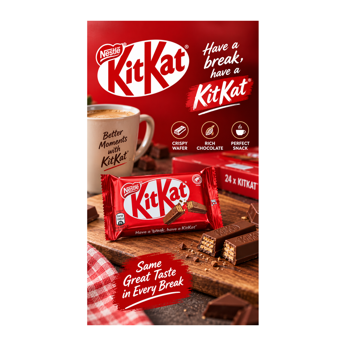 Nestlé KitKat 4 Finger Original – 24 × 41.5g – promotional product image